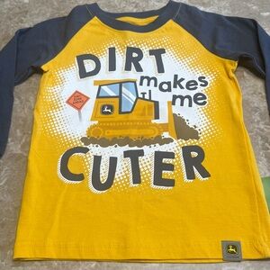 John Deere Boys' Yellow & Navy 2T Dirt Makes Me Cuter' Raglan Tee